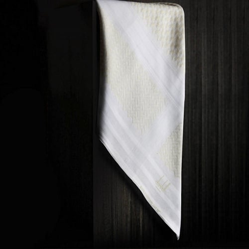 شال دنهل كشميري ابيض وبيج صوف