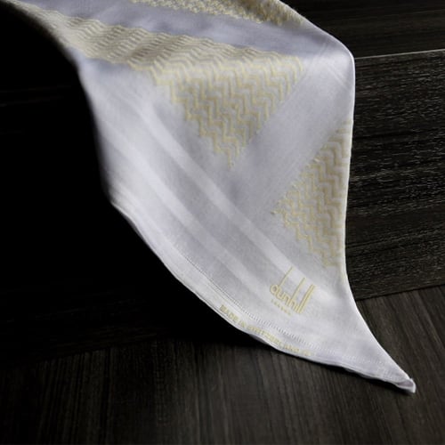 شال دنهل كشميري ابيض وبيج صوف