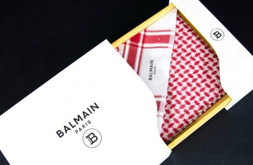 شماغ BALMAIN أحمر الجديد BLD Limited Edition