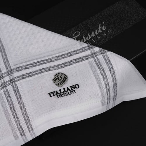 شماغ تيسوتي أبيض رمادي ST1W2