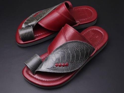 حذاء نقوة جلد نعام موديل 12-0