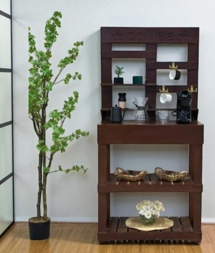 ركن كوفي خشب بني – لمسة أناقة وعملية في منزلك أو م...