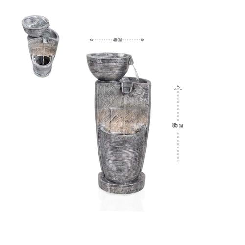 نافورة شلال طبقات رمادي مع إضاءة : 5015