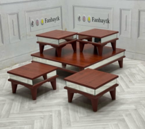 طقم طاولات 1 +4 خشب-FANBAYTK