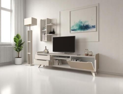 طاولة بلازما عصرية باللون الابيض