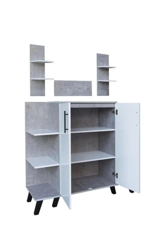 ركن قهوة خشبي للمنزل 3 ادراج وارفف خشب ماليزي لون...