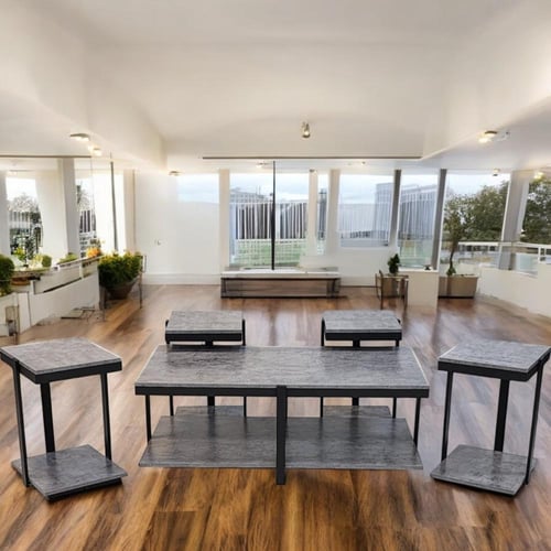 طقم طاولات قهوة خشب 1+4 :AQEEL_ATH