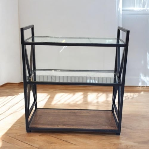 عربة تقديم أنيق وفاخر – زجاج – 3 دور – 90*35*85 سم