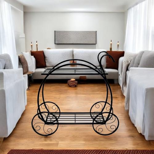 عربة الزهور المعدنية ذات الدورين