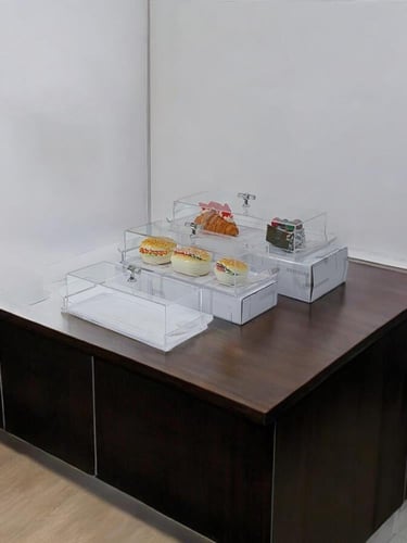 مجموعة ثلاث صواني أكريليك شفاف