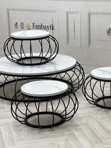 طقم طاولة 5 قطع ارضي أرجل اسود-FANBAYTK