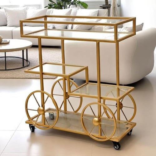 عربة تقديم ذهبي انيقه