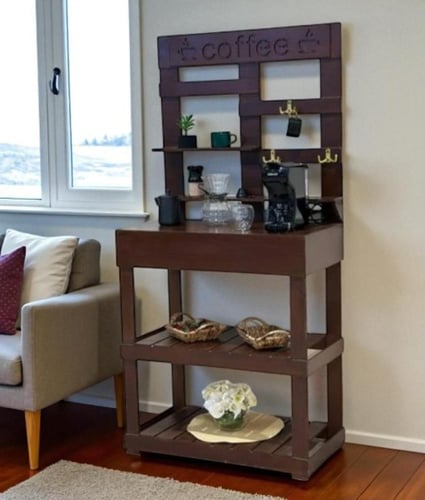 ركن كوفي خشب بني – لمسة أناقة وعملية في منزلك أو م...