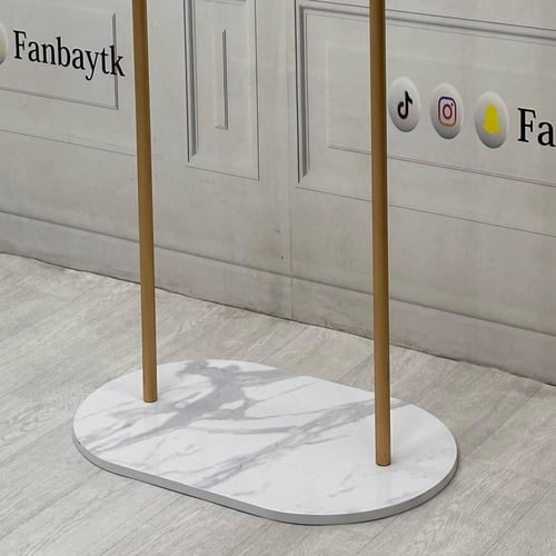 حامل ملابس مودرن بقاعدة بيضاوية-ذهبي-FANBAYTK