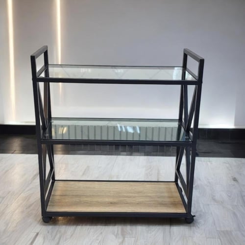 عربة تقديم أنيق وفاخر – زجاج – 3 دور – 90*35*85 سم