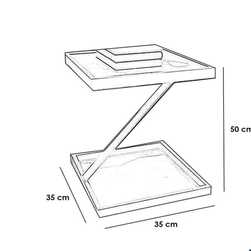 طاولة جانبية كلاسيك وحديد أسود وذهبي - 34×34×50