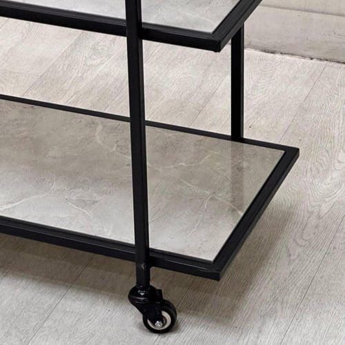 عربية تقديم 3 دور خشب ابيض رخامي