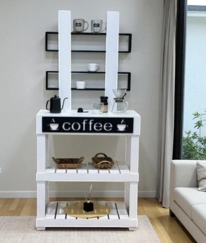 ركن كوفي خشب أبيض – لمسة أناقة وعملية في منزلك أو...