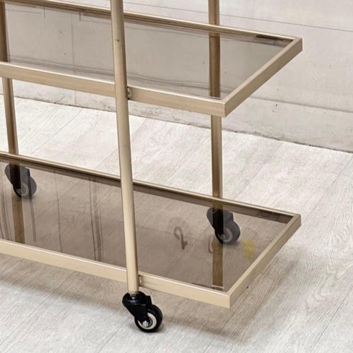 ترولي/ تقديم ٤ دور ذهبي زجاج عسلي