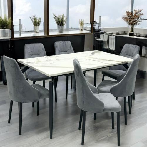 طاولة طعام رخام مع 6 كراسي : FKR_ATH