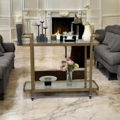 عربية تقديم دورين ذهبي زجاج شفاف