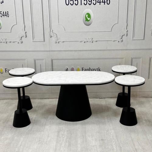 طقم طاولات 5 قطع بتصميم عصري