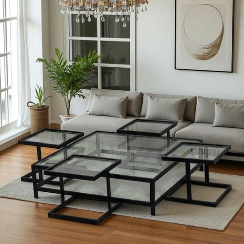 طاولة ضيافة عصرية مع4 طاولات خدمة