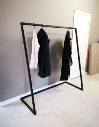 علاقة ملابس ستيل وحديد أسود -110*40*170