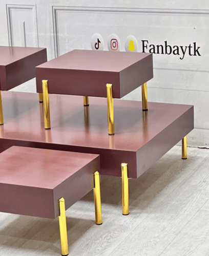 طقم طاولات ضيافة ارضي بني