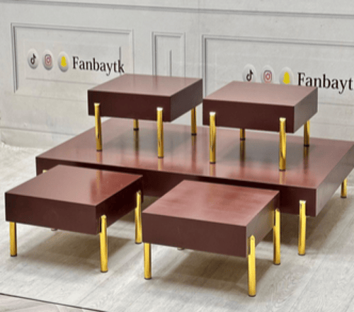 طقم طاولات ضيافة ارضي بني