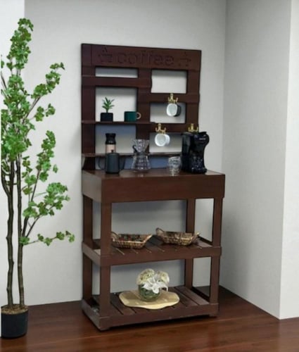 ركن كوفي خشب بني – لمسة أناقة وعملية في منزلك أو م...