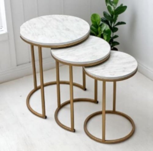 طقم طاولة خدمة 3 قطع ذهبي