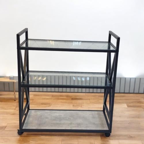 عربة تقديم أنيق وفاخر – زجاج – 3 دور – 90*35*85 سم