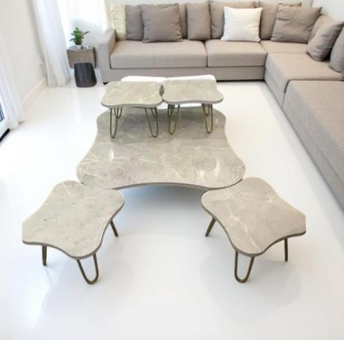 طقم طاولة القهوة الأنيق شكل ورود