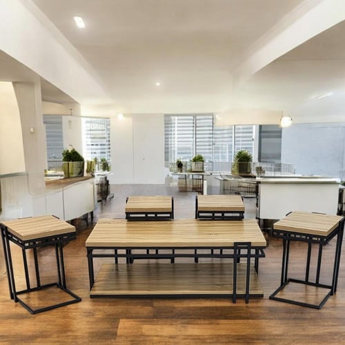 طقم طاولات قهوة خشب 1+4 :AQEEL_ATH