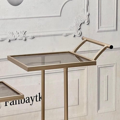 ترولي/ تقديم ٤ دور ذهبي زجاج عسلي