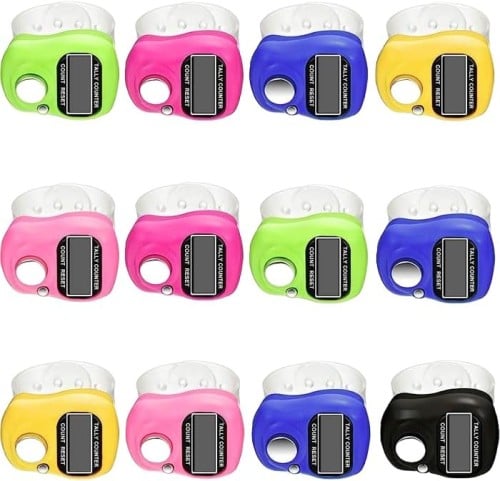 عداد التسبيح الرقمي باللون الأحمر 12 قطعة الوان من...