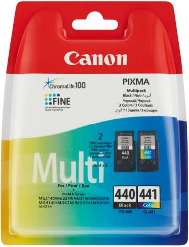 خرطوشة حبر كانون PG 440 سوداء وخرطوشة حبر ملونة CL...