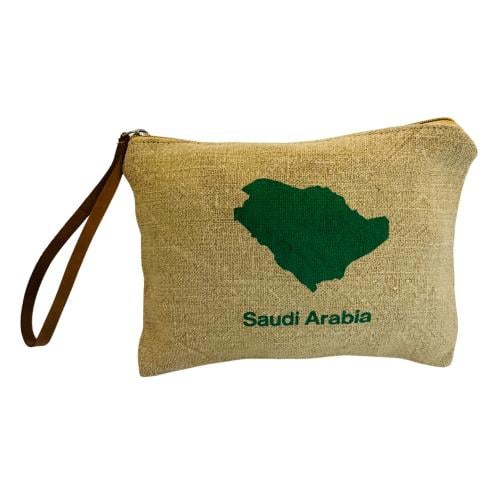 شنطة السعودية خيش مسكة جلد