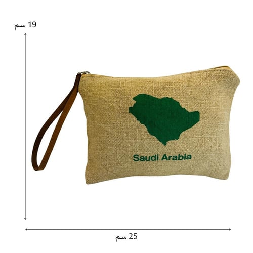 شنطة السعودية خيش مسكة جلد