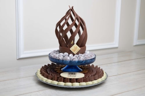 شوكولاتة مكشوفة ميلك ووايت دورين أزرق وكريستال