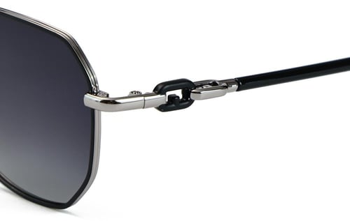 نظارة شمسيه للجنسين اسود مع فضي- 33208 C56 -