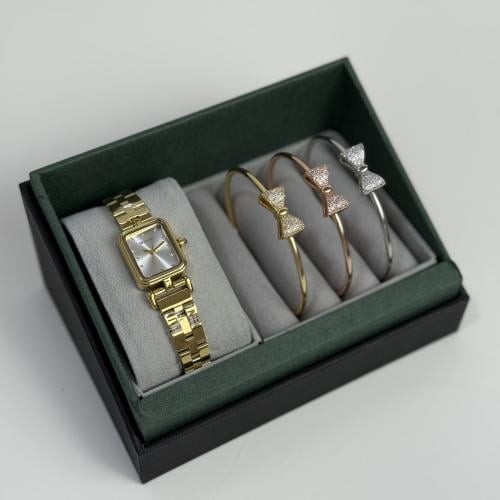 طقم ساعه نسائيه ذهبي - 2170