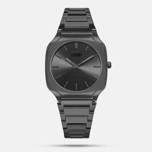 ساعة كومو رجالية مينا اسود مع هدية - CO77502