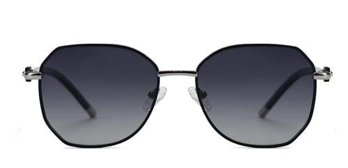 نظارة شمسيه للجنسين اسود مع فضي- 33208 C56 -