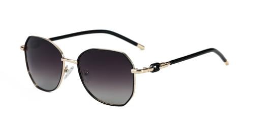 نظارة شمسيه للجنسين اطار اسود مع ذهبي أصلية - 3320...