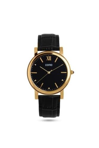 ساعة جلد سوداء اطار ذهبي رجالي كومو - CO44101BK