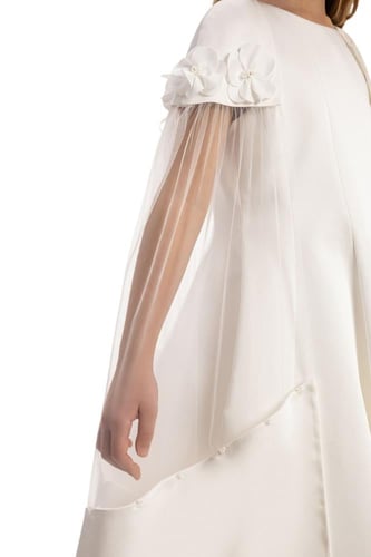 فستان مع وشاح ورد