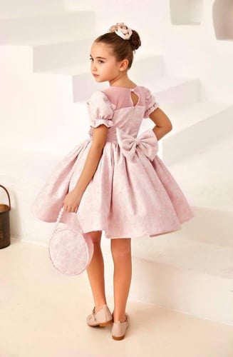 فستان الأميرة الزهري الأنيق لحفلات الأطفال