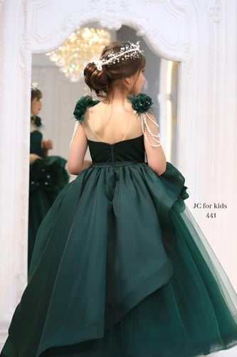 فستان سهرة فاخر للأميرات الصغيرات - تصميم "الزمرد...